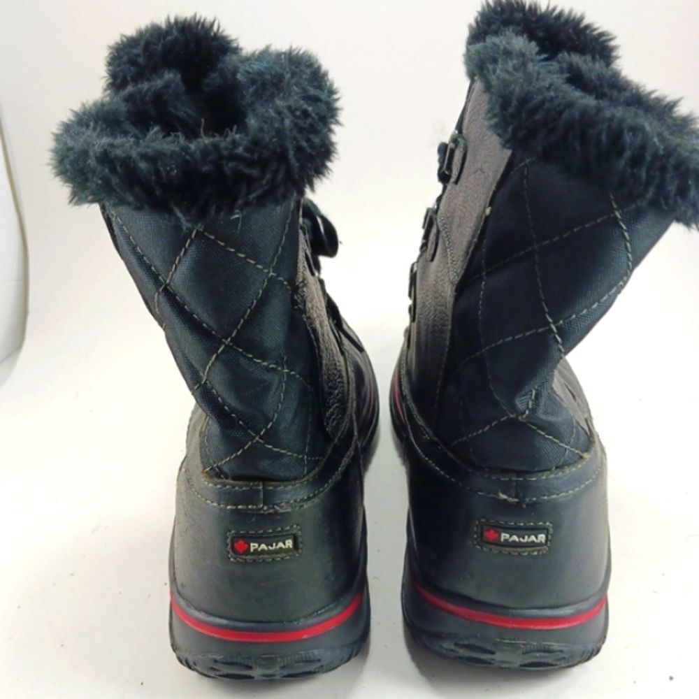 Pajar Waterproof Insulated Fur Lined Lace Up Women's 10 Winter Boots Black. - Picture 10 of 11